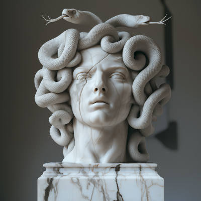 Cracked Medusa Statue