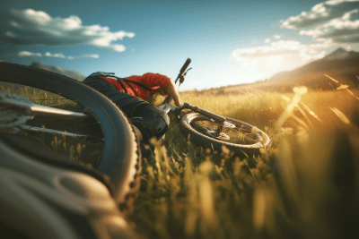 Cyclist after the accident