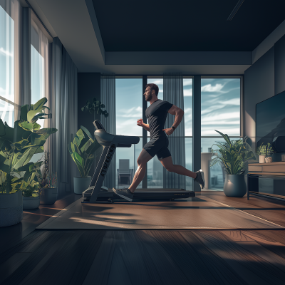 Man Running Indoors