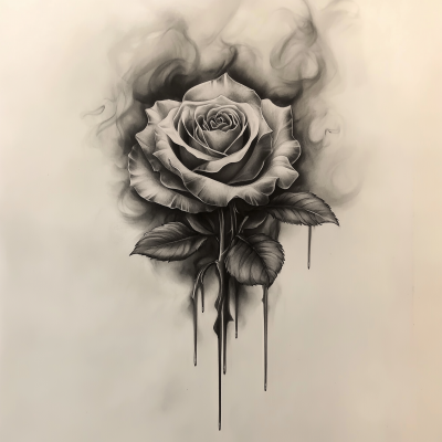 Realistic Rose in Smoke