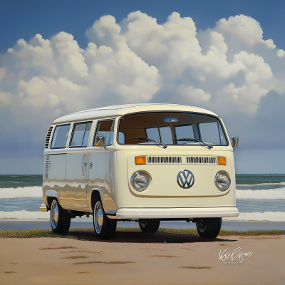 VW Bus at the Beach