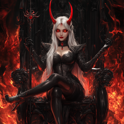 Demonic Queen on Throne