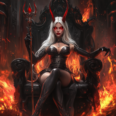 Demonic Queen on Throne