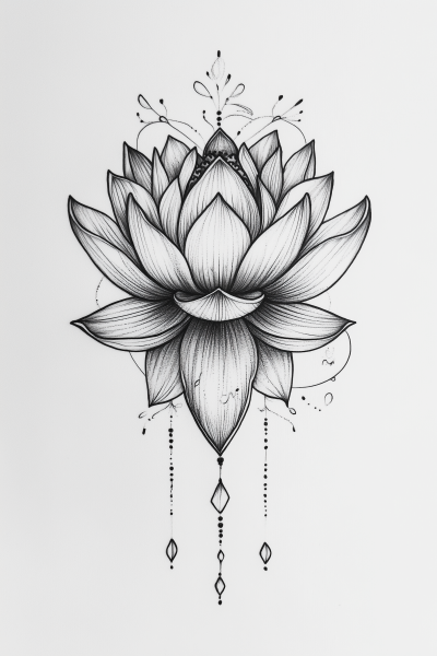 Intricate Lotus Tattoo Design