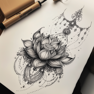 Intricate Lotus Tattoo Design