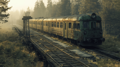 Soviet Train at Dusk