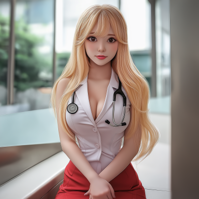 Japanese girl with stethoscope