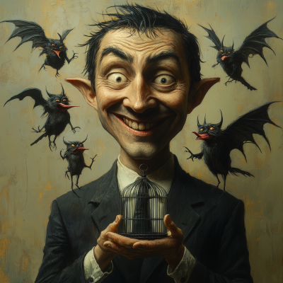 Evil Businessman with Devils