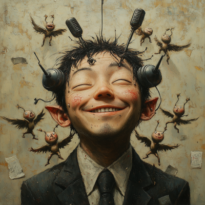 Evil Businessman with Devils