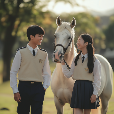 Students and Horse in Harmony