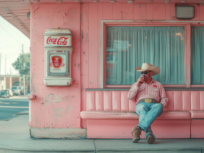 Pink Diner with Cowboy