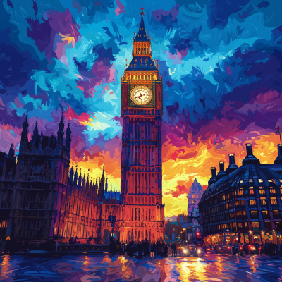 Big Ben in WPAP Art Style