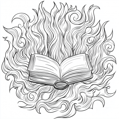 Flames and Book