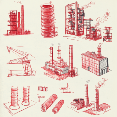 High Tech Manufacture Icons