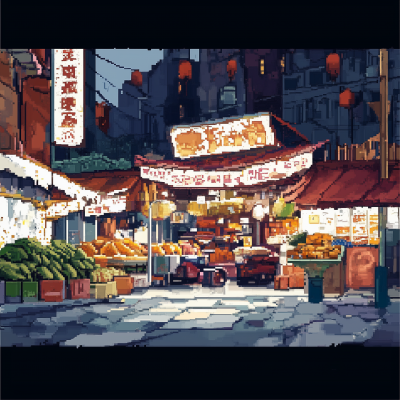 Pixel Art Night Market