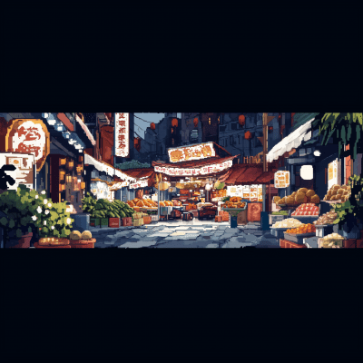 Pixel Art Night Market
