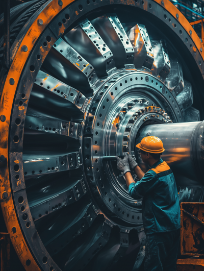 Mechanical Engineers Inspecting Machine