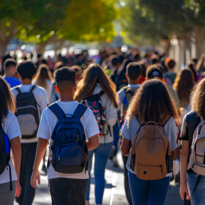 Students Walking to Class