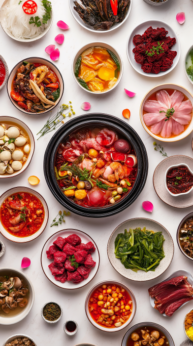 Colorful Chinese Cuisine Spread