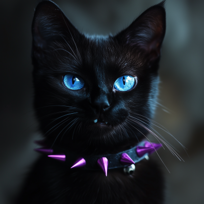 Black Cat with Blue Eyes