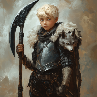 Young Boy with Scythe