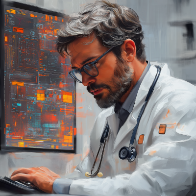 Abstract Portrait of a Male Doctor