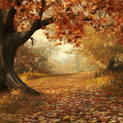 Whimsical Fall Leaves Field