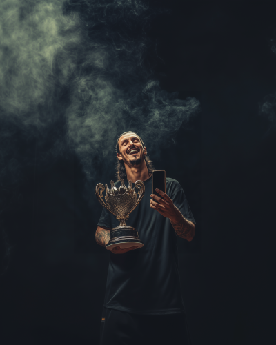 Zlatan Ibrahimović with Trophy