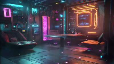 Cozy Cyberpunk Room