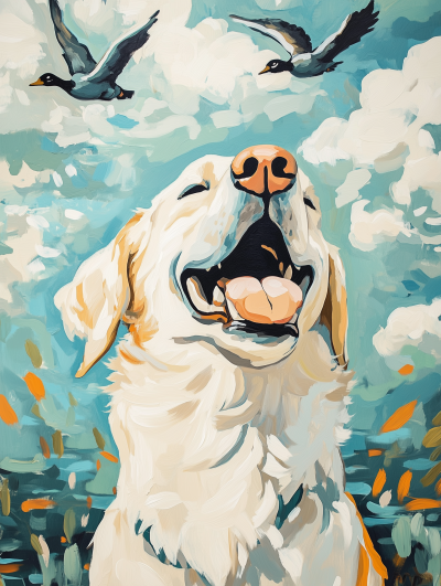 Playful Dog Illustration