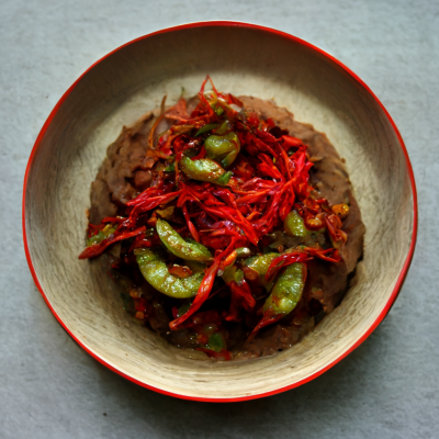 Mushed Fried Beans Bowl