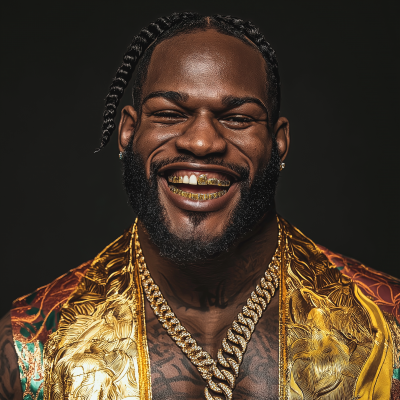 Smiling Deontay Wilder