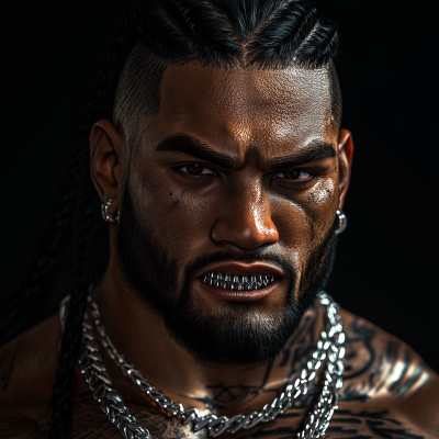 Hyper Realistic Samoan Thug Portrait