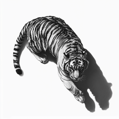 Curved Tiger Sketch