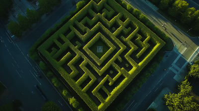 Aerial View of a Geometric Maze