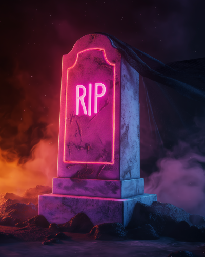 RIP Sign on Tombstone