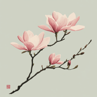 Japanese Magnolia Branch