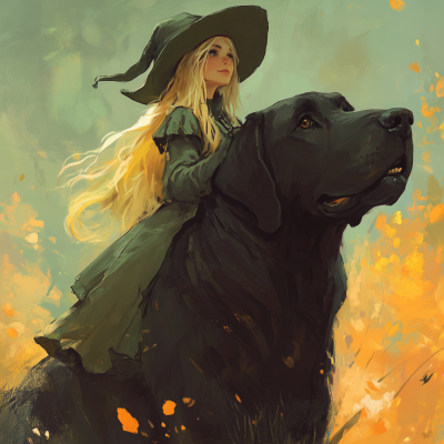 Tiny Witch on a Dog