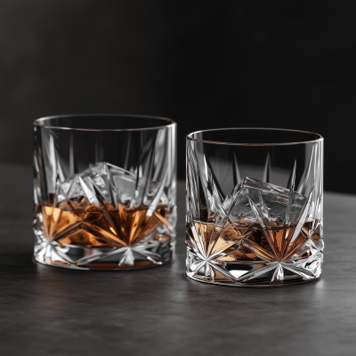 Whiskey Glasses with Ice