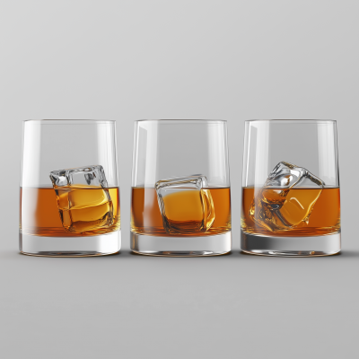 Whisky Glasses with Ice