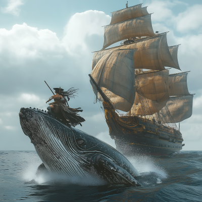 Sea Witch Riding a Whale