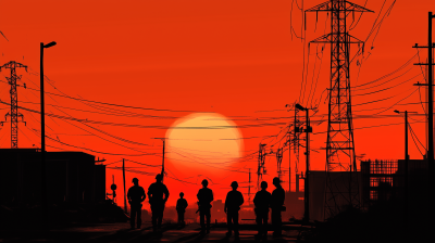 Sunset Construction Silhouettes