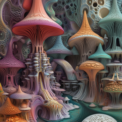 Psychedelic Mushroom Village