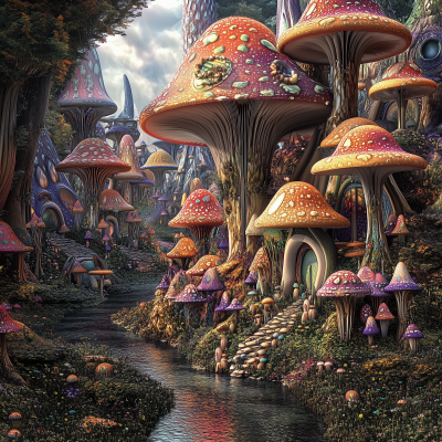 Psychedelic Mushroom Village