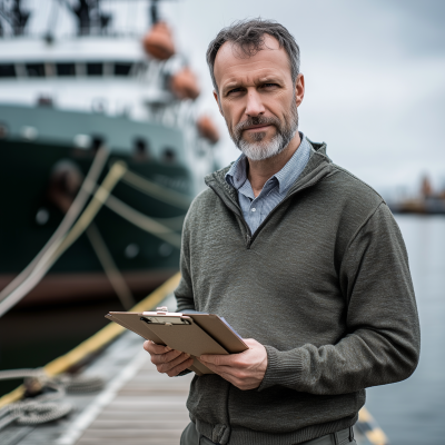 Ship Inspector at the Dock