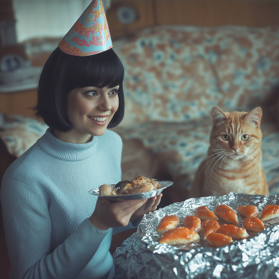 Festive Celebration with Cat