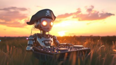 Robot DJ at Sunset