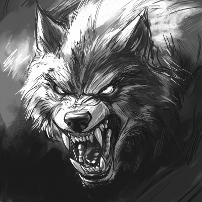 Angry Wolf Sketch