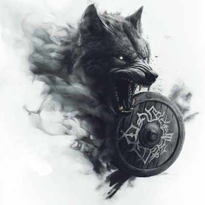 Angry Wolf with Smoke