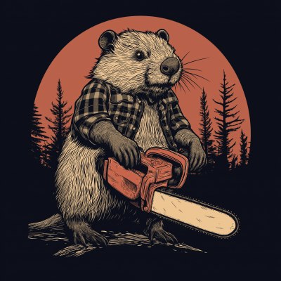 Beaver with Chainsaw